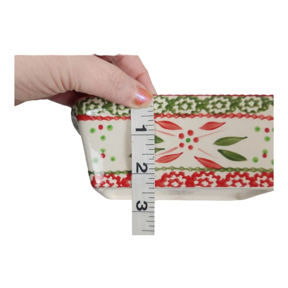 NIB Temptations Ceramic Old World Holiday Floral 12 Oz Mini Loaf Pan Dish